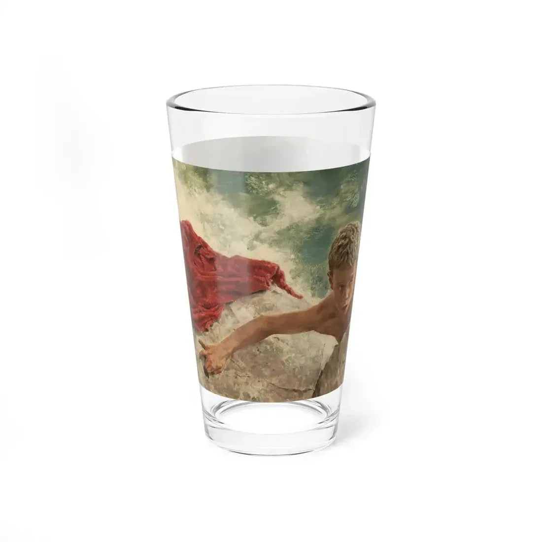 Pulling Him Back In, Saturday Evening Post story illustration (Magazine Illustration) Pint Glass 16oz - Go Mug Yourself