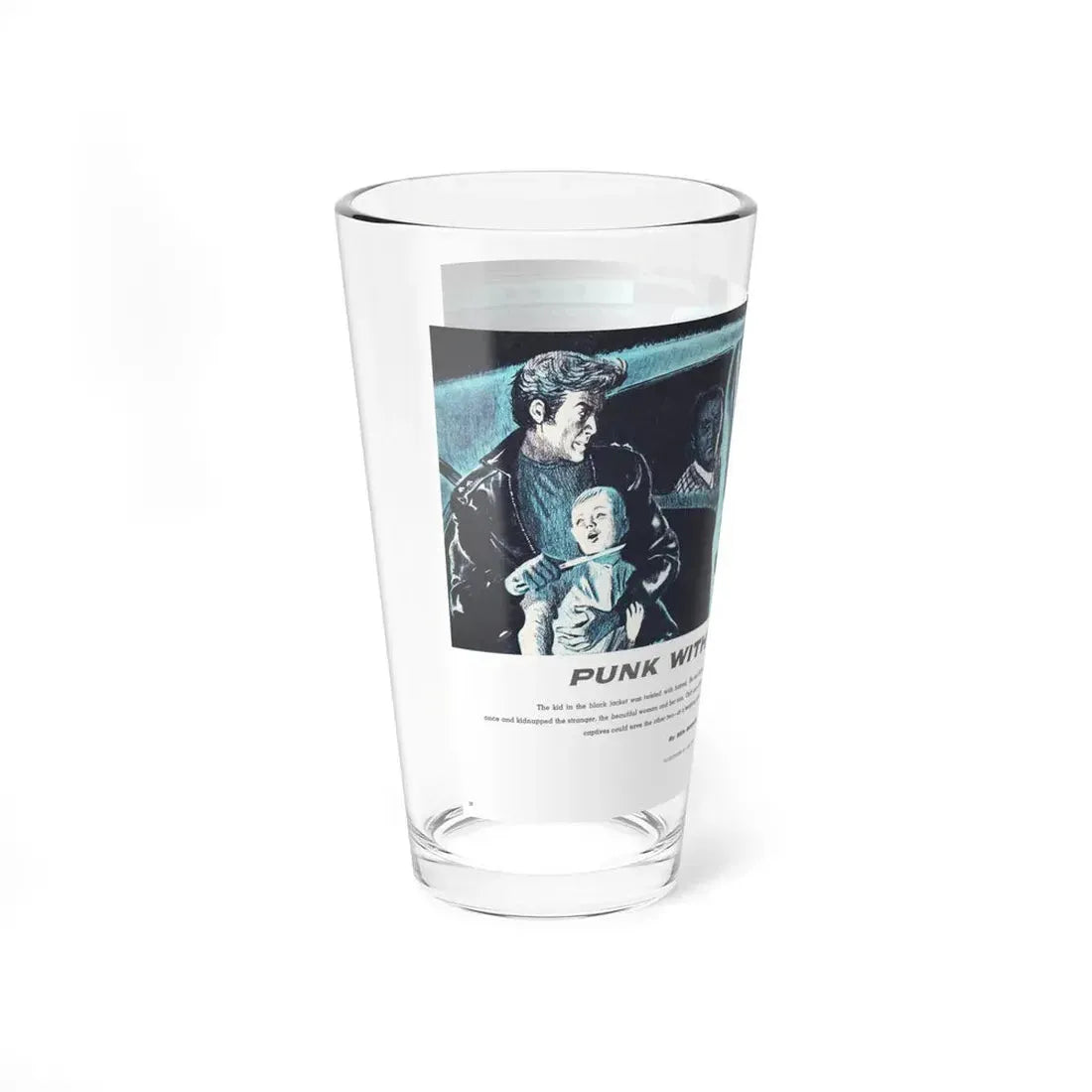 Punk with a Switchblade, Climax magazine, April 1960 (Magazine Illustration) Pint Glass 16oz - Go Mug Yourself