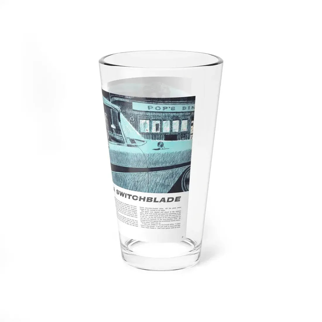 Punk with a Switchblade, Climax magazine, April 1960 (Magazine Illustration) Pint Glass 16oz - Go Mug Yourself
