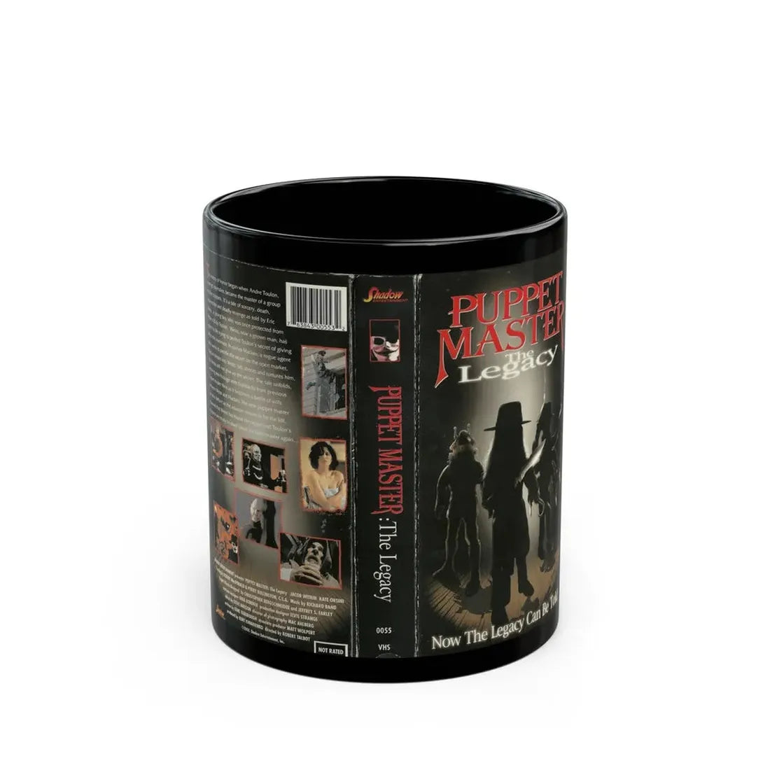 PUPPET MASTER THE LEGACY (VHS COVER) - Black Coffee Mug 11oz - Go Mug Yourself