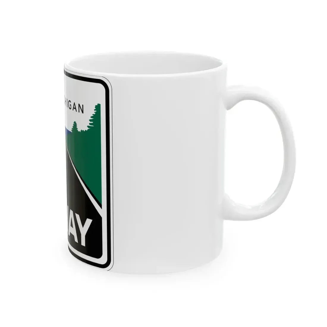Pure Michigan Byway (Michigan) (Road Sign) White Coffee Mug - Go Mug Yourself
