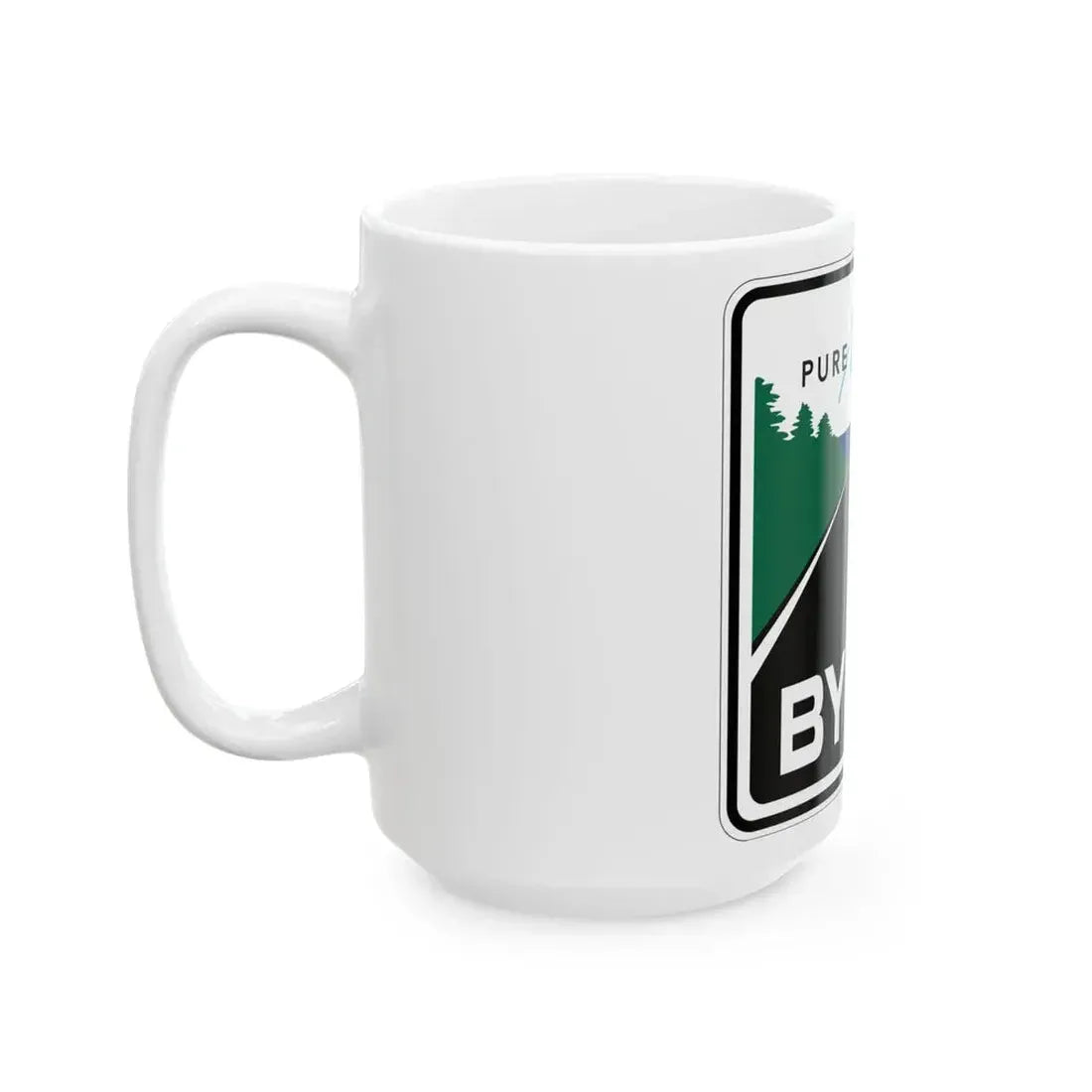 Pure Michigan Byway (Michigan) (Road Sign) White Coffee Mug - Go Mug Yourself