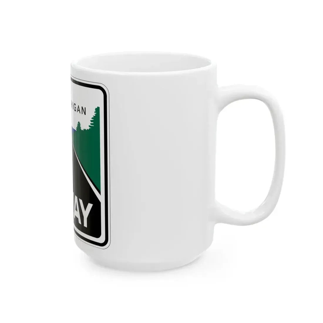 Pure Michigan Byway (Michigan) (Road Sign) White Coffee Mug - Go Mug Yourself