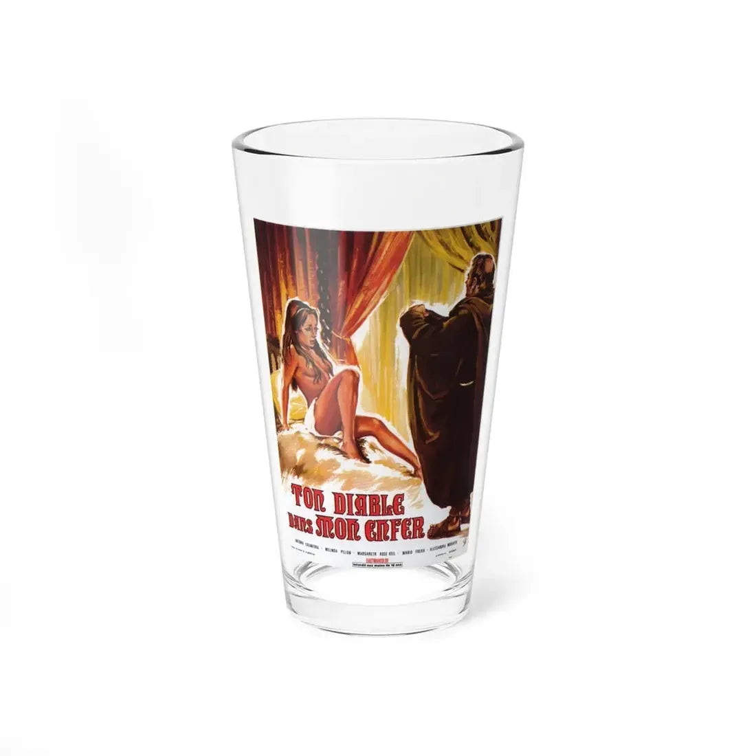 PUT YOUR DEVIL INTO MY HELL 1972 Movie Poster - Pint Glass 16oz 16oz - Go Mug Yourself