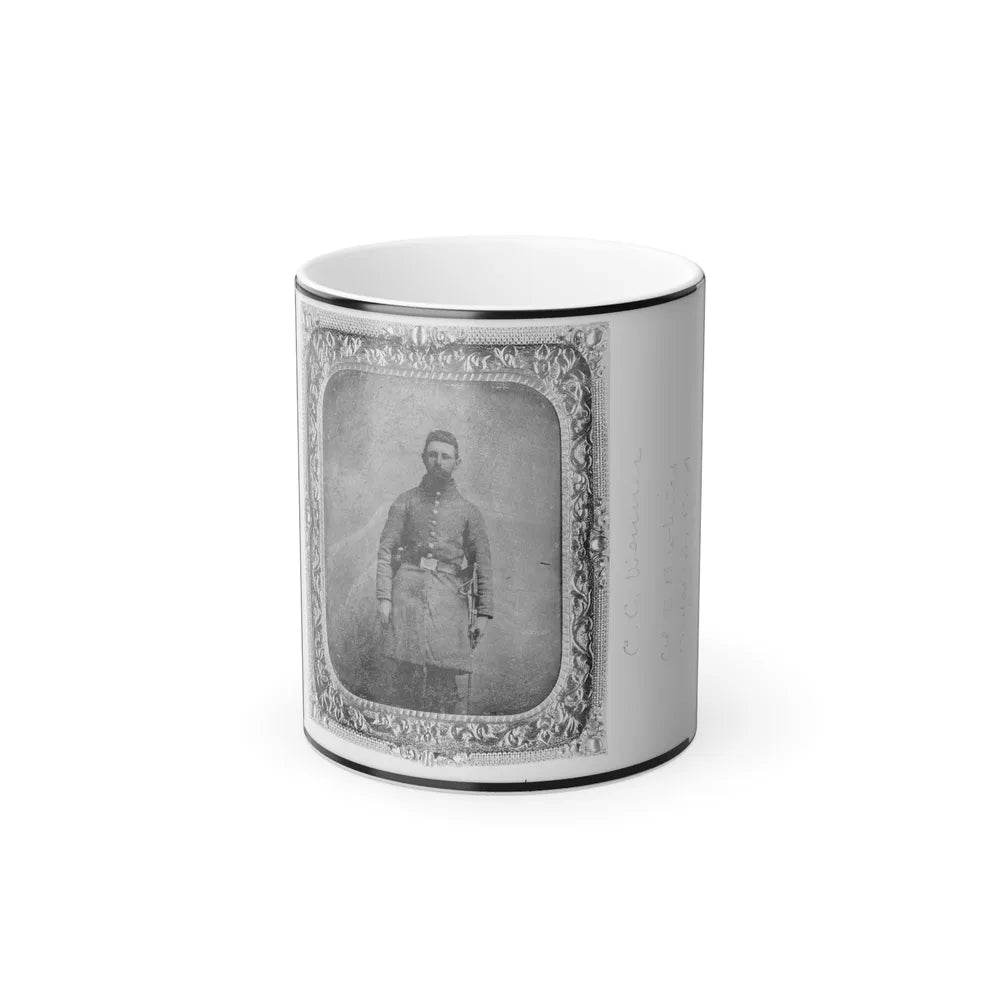 Pvt. C.C. Wenner, Co. A., 35Th Virginia Cavalry, C.S.A., Three-Quarter Length Portrait, Facing Front (U.S. Civil War) Color Changing Coffee Mug 11oz-11oz-Go Mug Yourself