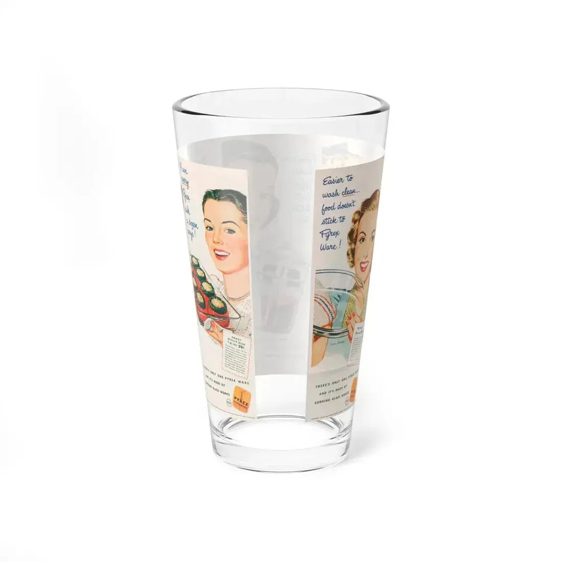 Pyrex 1940s ads (Magazine Illustration) Pint Glass 16oz - Go Mug Yourself