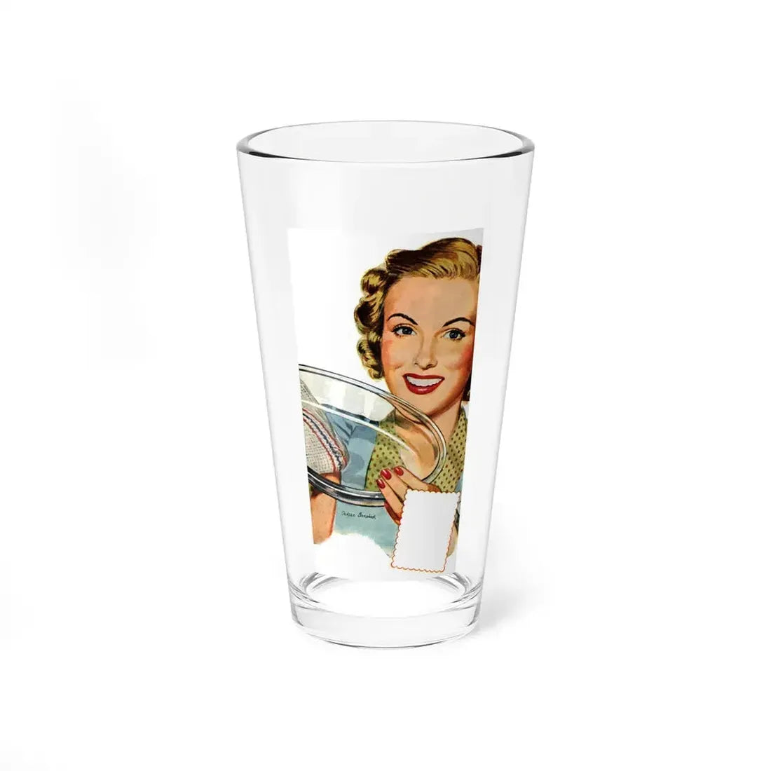 Pyrex Woman, detail from magazine illustraton, 1948 (Magazine Illustration) Pint Glass 16oz 16oz - Go Mug Yourself