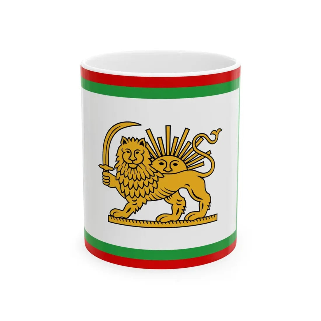 Qajar Naval Ensign (Iran) White Coffee Mug 11oz - Go Mug Yourself