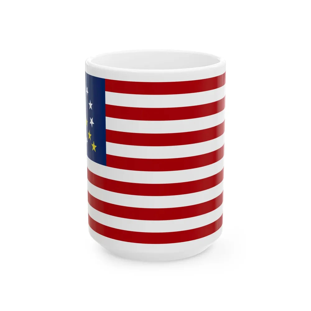 QAnon USA Flag (United States) White Coffee Mug 15oz - Go Mug Yourself