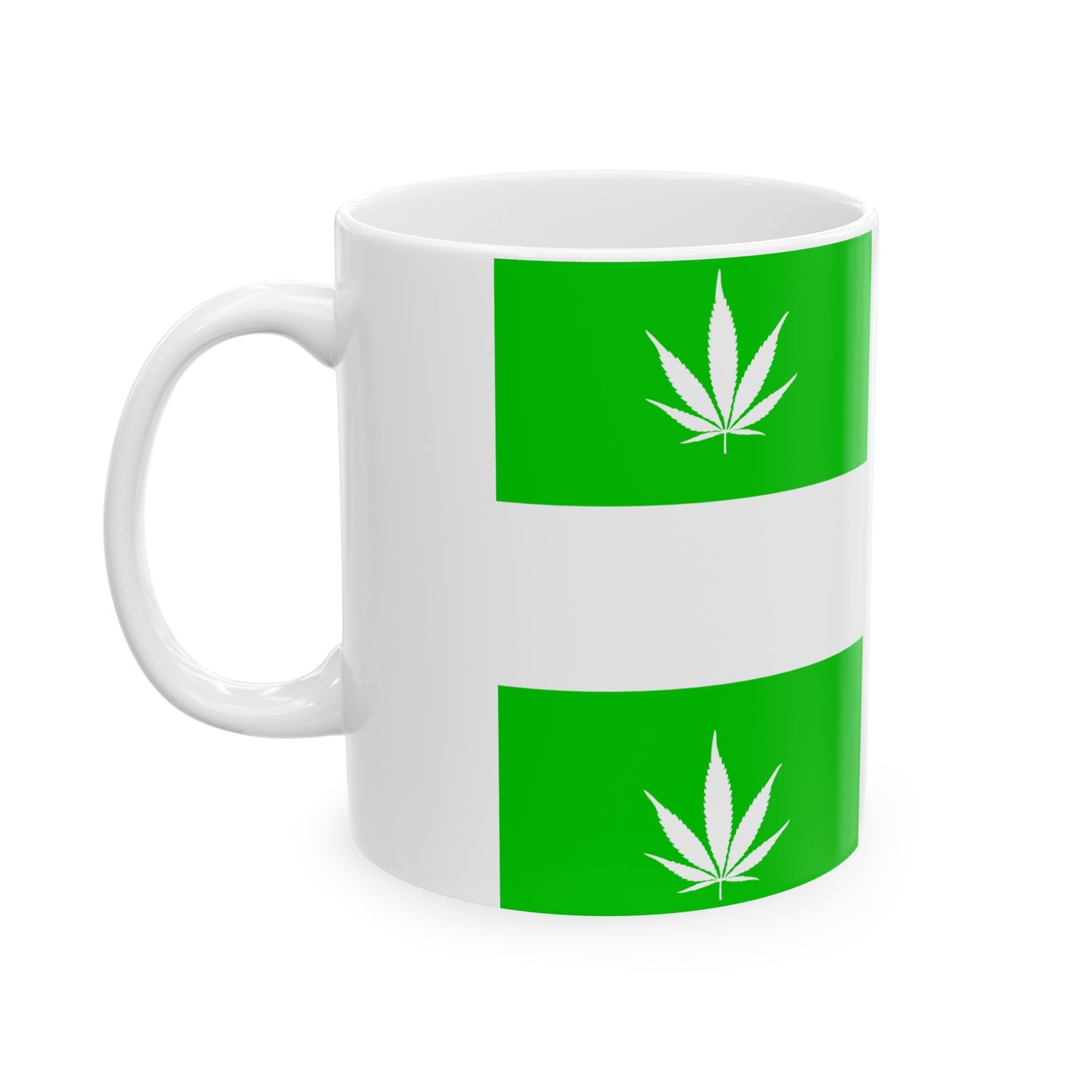 Quebec Weed Flag Var1 (Canada) White Coffee Mug-Go Mug Yourself