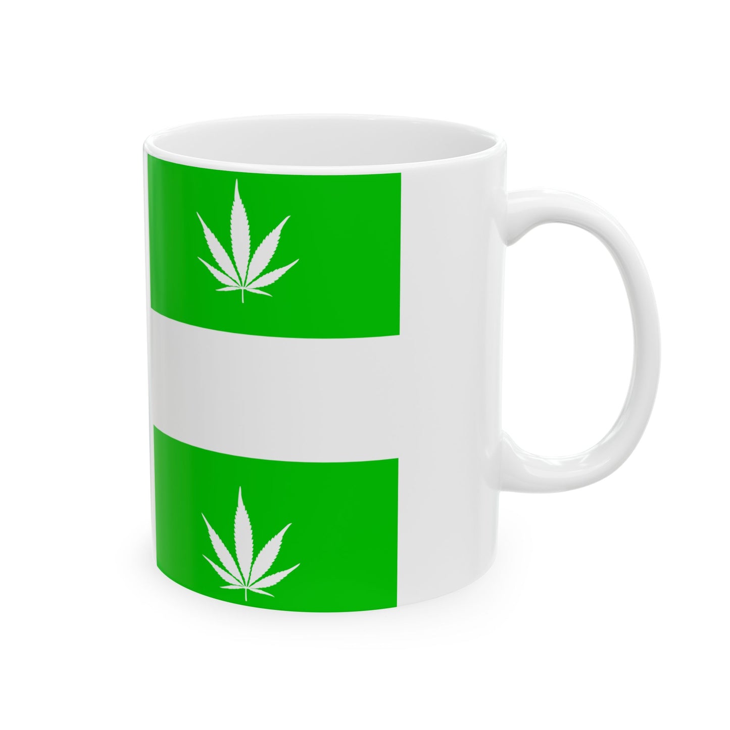 Quebec Weed Flag Var1 (Canada) White Coffee Mug-Go Mug Yourself