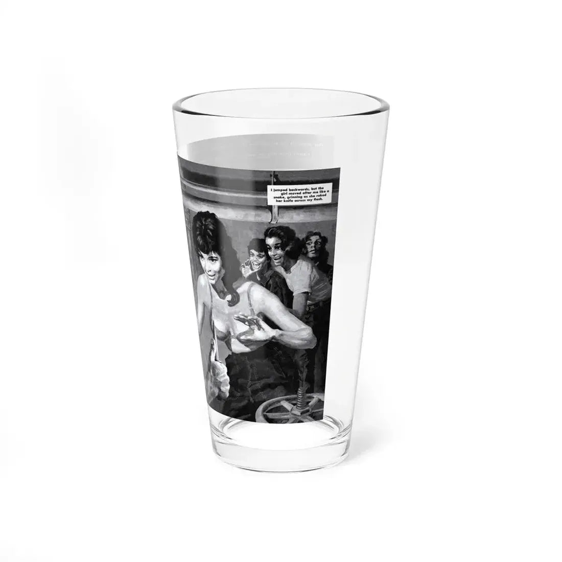 Queen of the Switch-blade Jungle, Man's Adventure, December 1958 (Magazine Illustration) Pint Glass 16oz - Go Mug Yourself