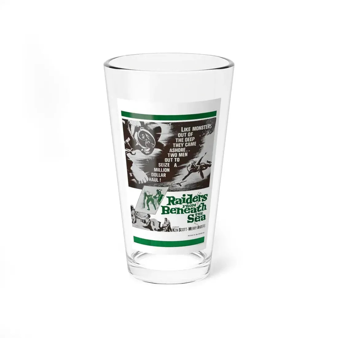 RAIDERS FROM BENEATH THE SEA 1964 Movie Poster - Pint Glass 16oz 16oz - Go Mug Yourself