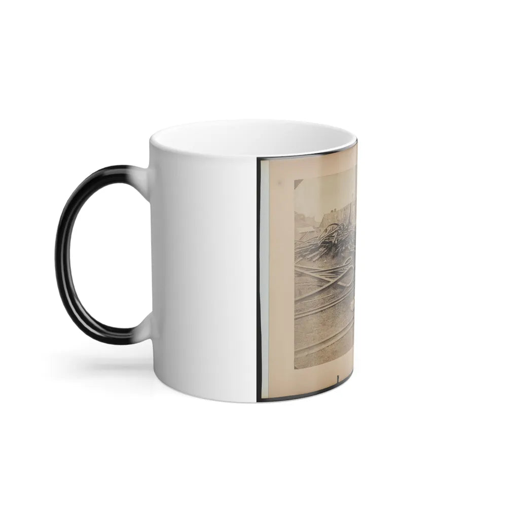 Railroad Construction Worker Straightening Track; Pile of Twisted Rails in Background. 1862-63 (U.S. Civil War) Color Changing Coffee Mug 11oz-Go Mug Yourself