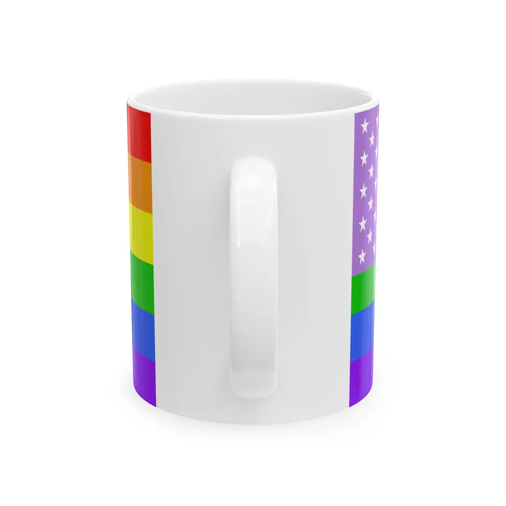 Rainbow flag (United States) White Coffee Mug - Go Mug Yourself