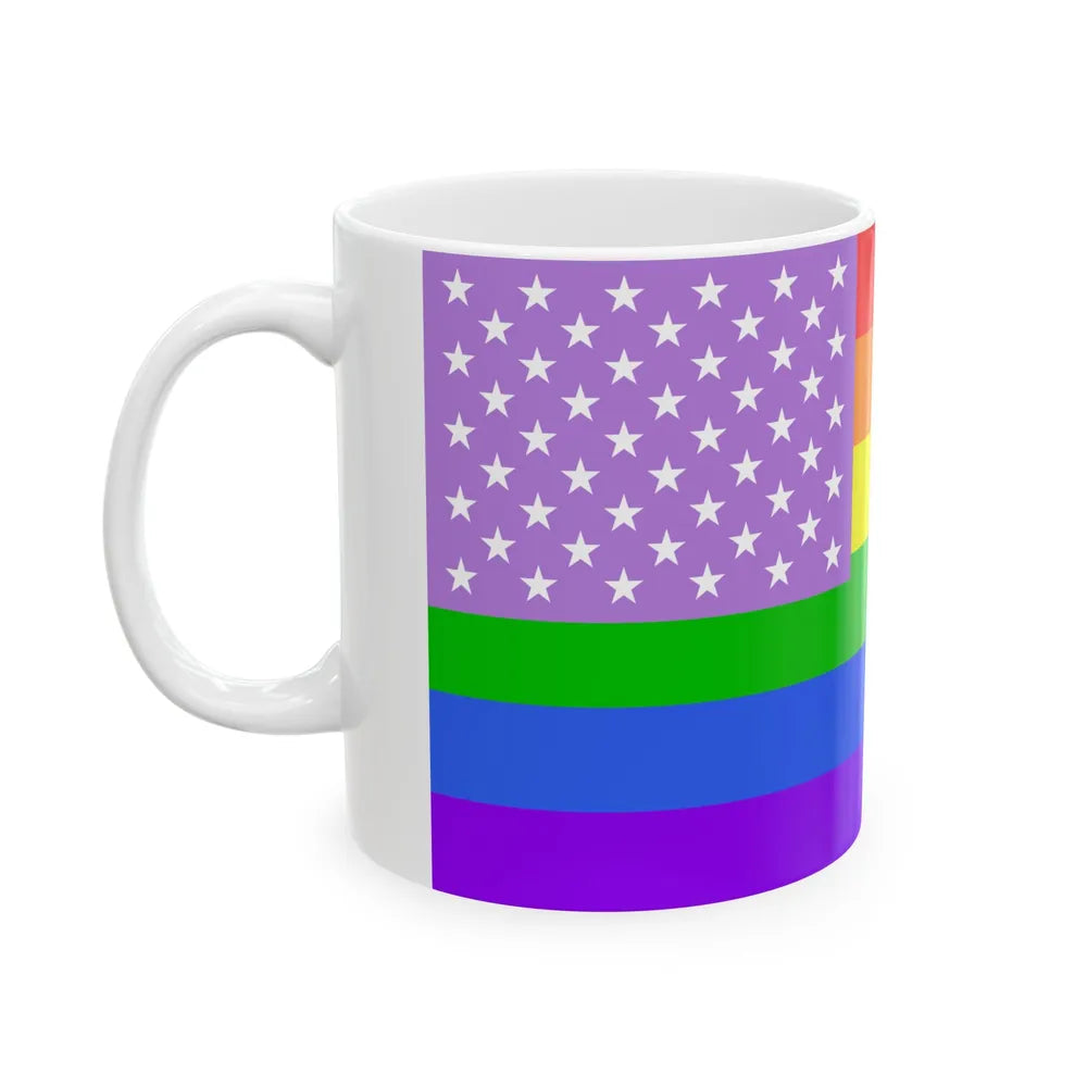 Rainbow flag (United States) White Coffee Mug - Go Mug Yourself