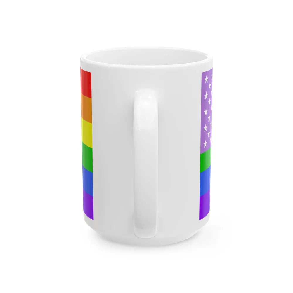 Rainbow flag (United States) White Coffee Mug - Go Mug Yourself
