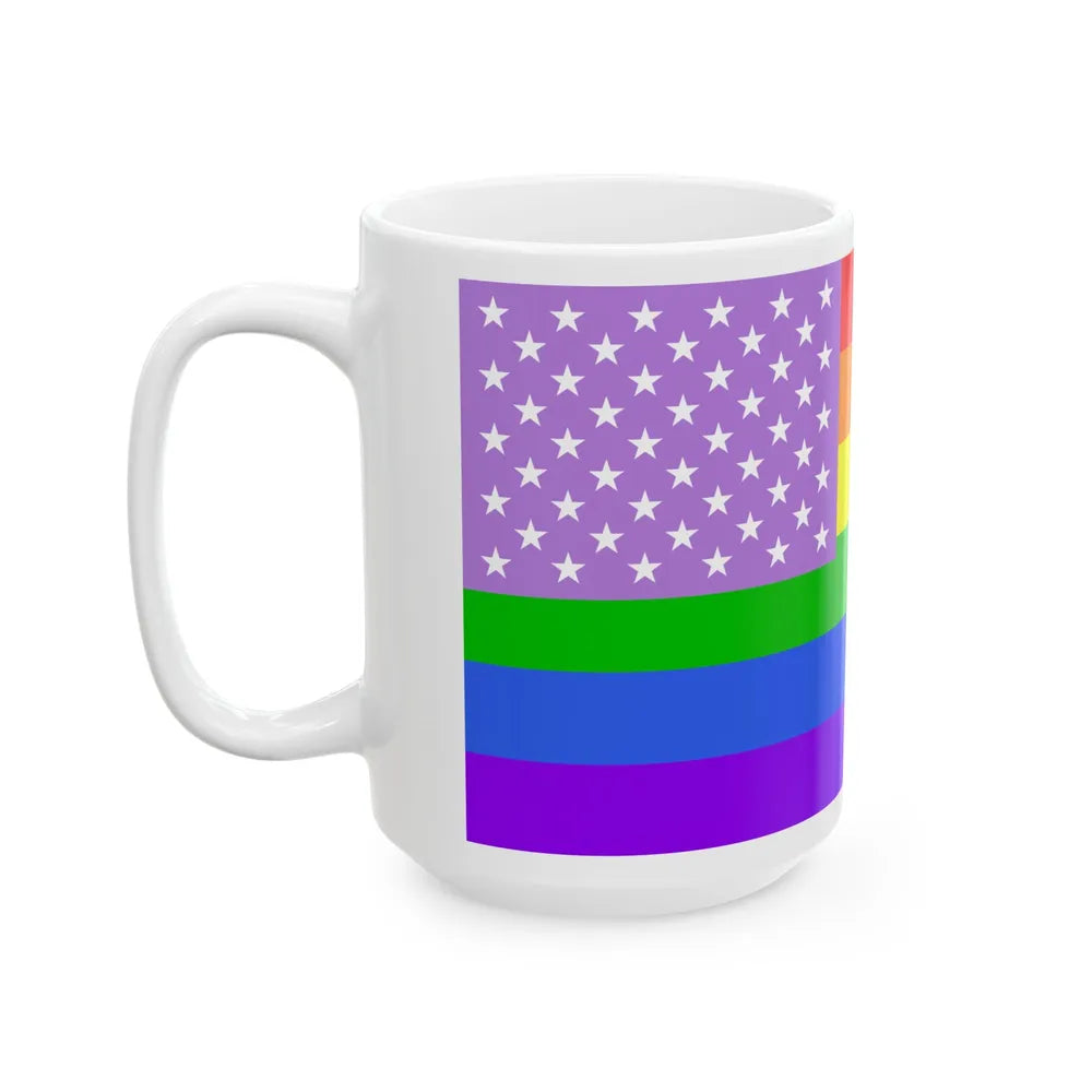 Rainbow flag (United States) White Coffee Mug - Go Mug Yourself
