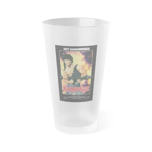 RAMPAGE (TURKISH RAMBO) 1986 Movie Poster - Frosted Pint Glass 16oz Default Title - Go Mug Yourself