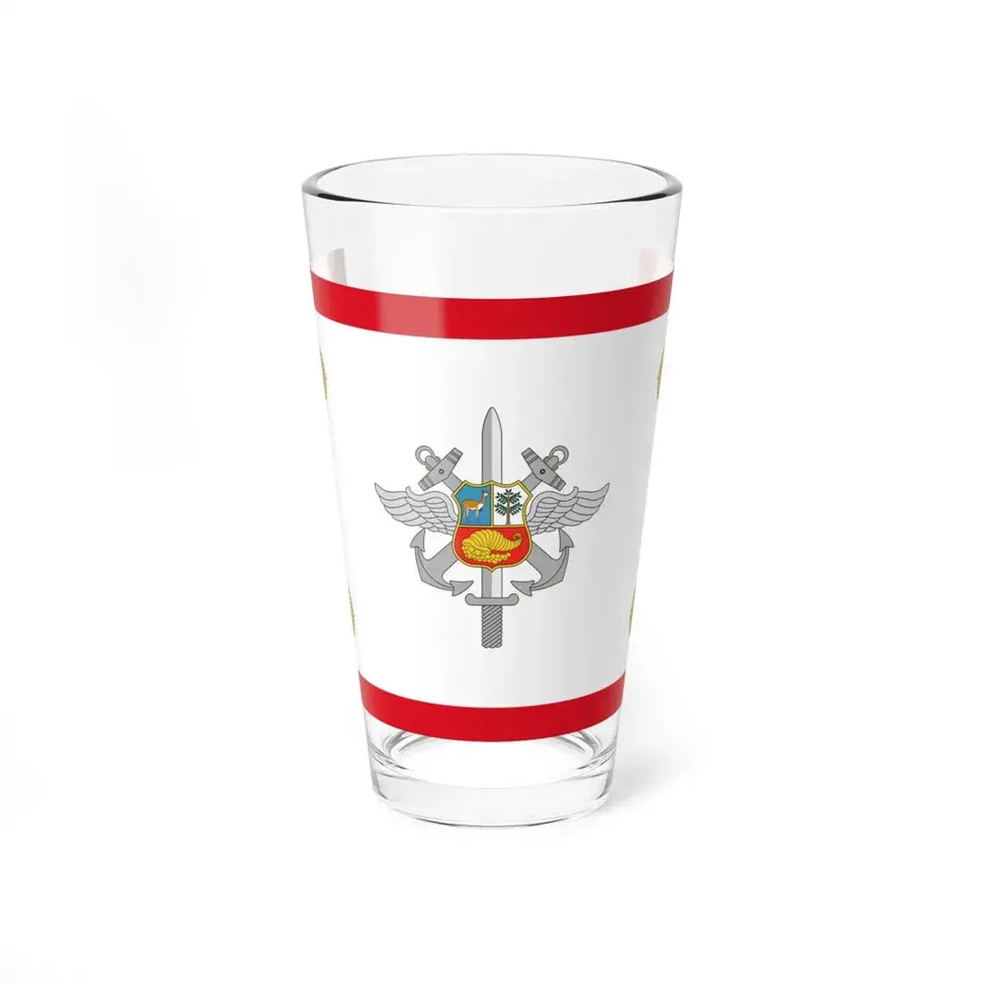 Rank flag for the Chief of the Joint Command Peru (Peru) Pint Glass 16oz 16oz - Go Mug Yourself