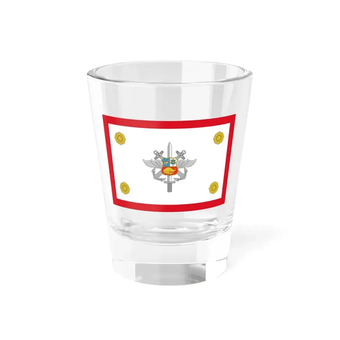 Rank flag for the Chief of the Joint Command Peru (Peru) Shot Glass 1.5oz 1.5oz - Go Mug Yourself