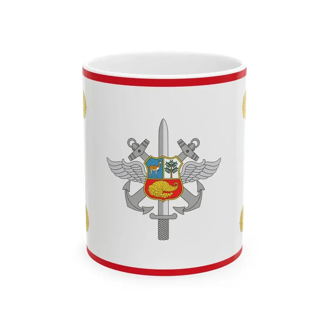 Rank flag for the Chief of the Joint Command Peru (Peru) White Coffee Mug 11oz - Go Mug Yourself