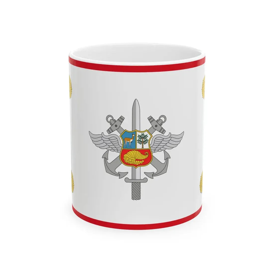 Rank flag for the Chief of the Joint Command Peru (Peru) White Coffee Mug 11oz - Go Mug Yourself