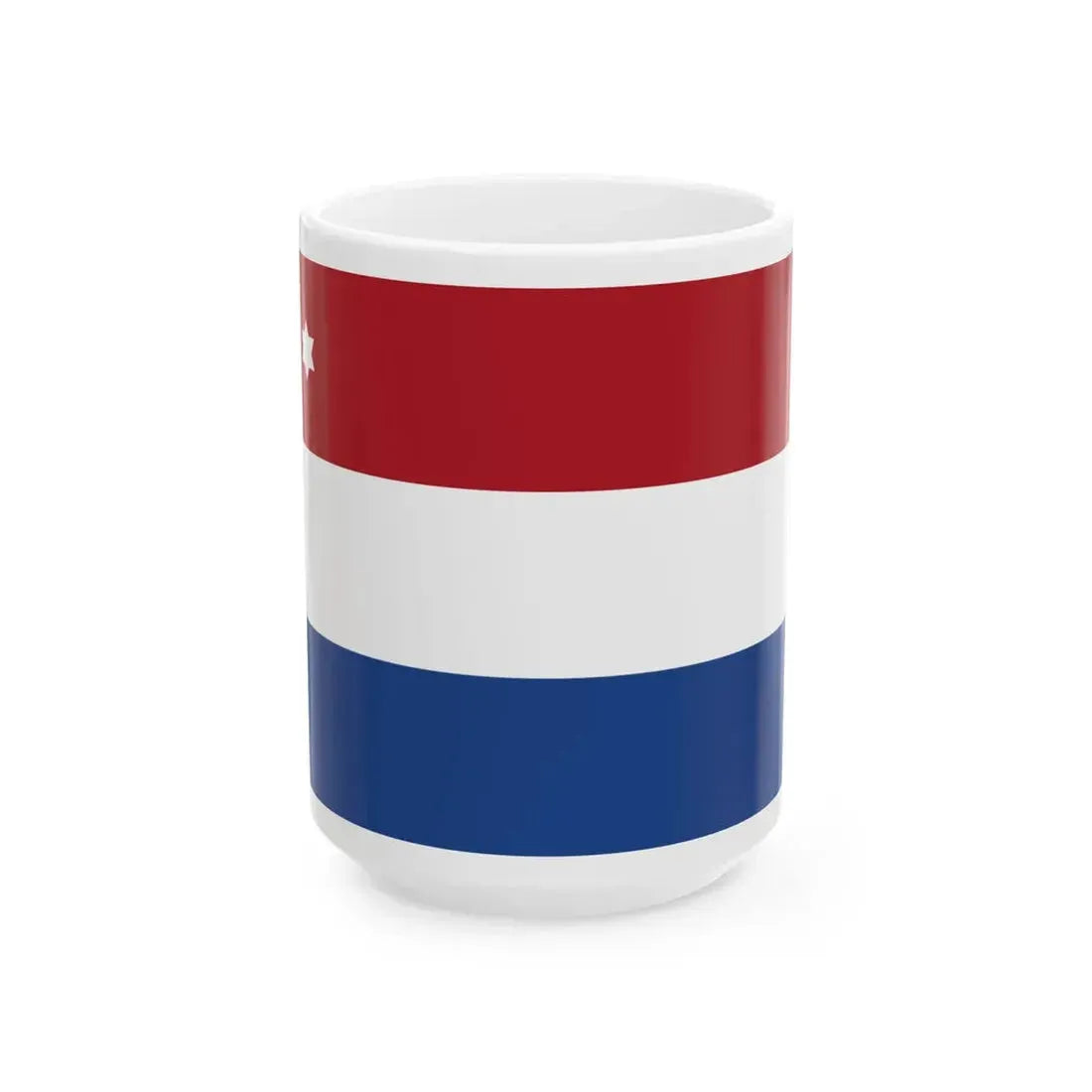 Rank flag of Commodore for the Royal Netherlands Navy (Netherlands) White Coffee Mug 15oz - Go Mug Yourself