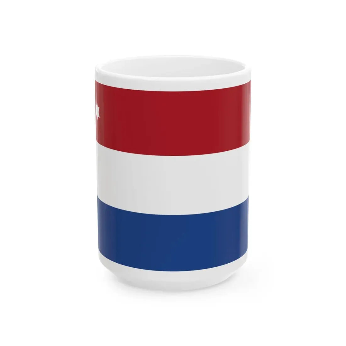 Rank flag of Commodore for the Royal Netherlands Navy (Netherlands) White Coffee Mug 15oz - Go Mug Yourself