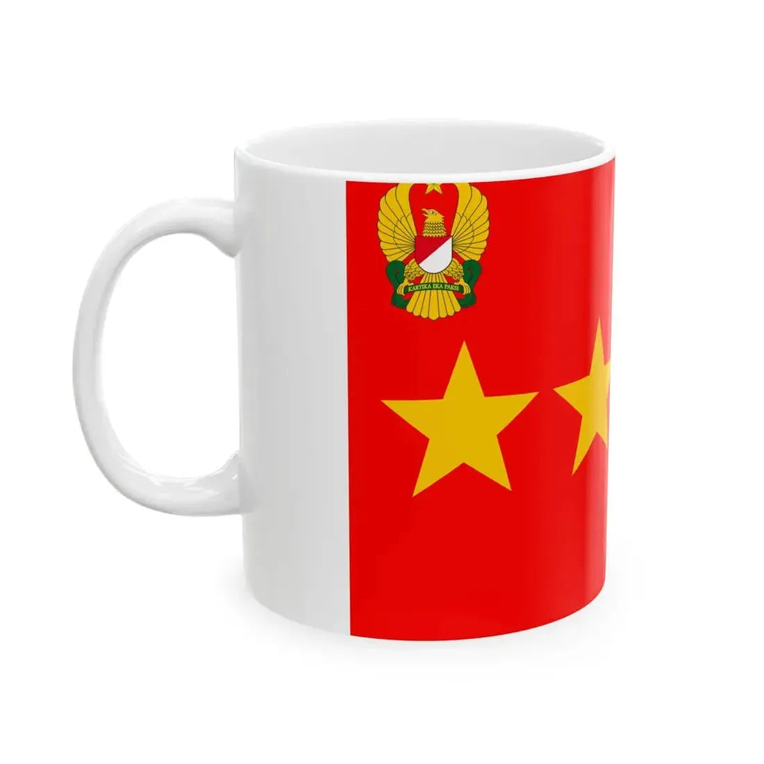 Rank flag of General for the Indonesian Army (Indonesia) White Coffee Mug - Go Mug Yourself