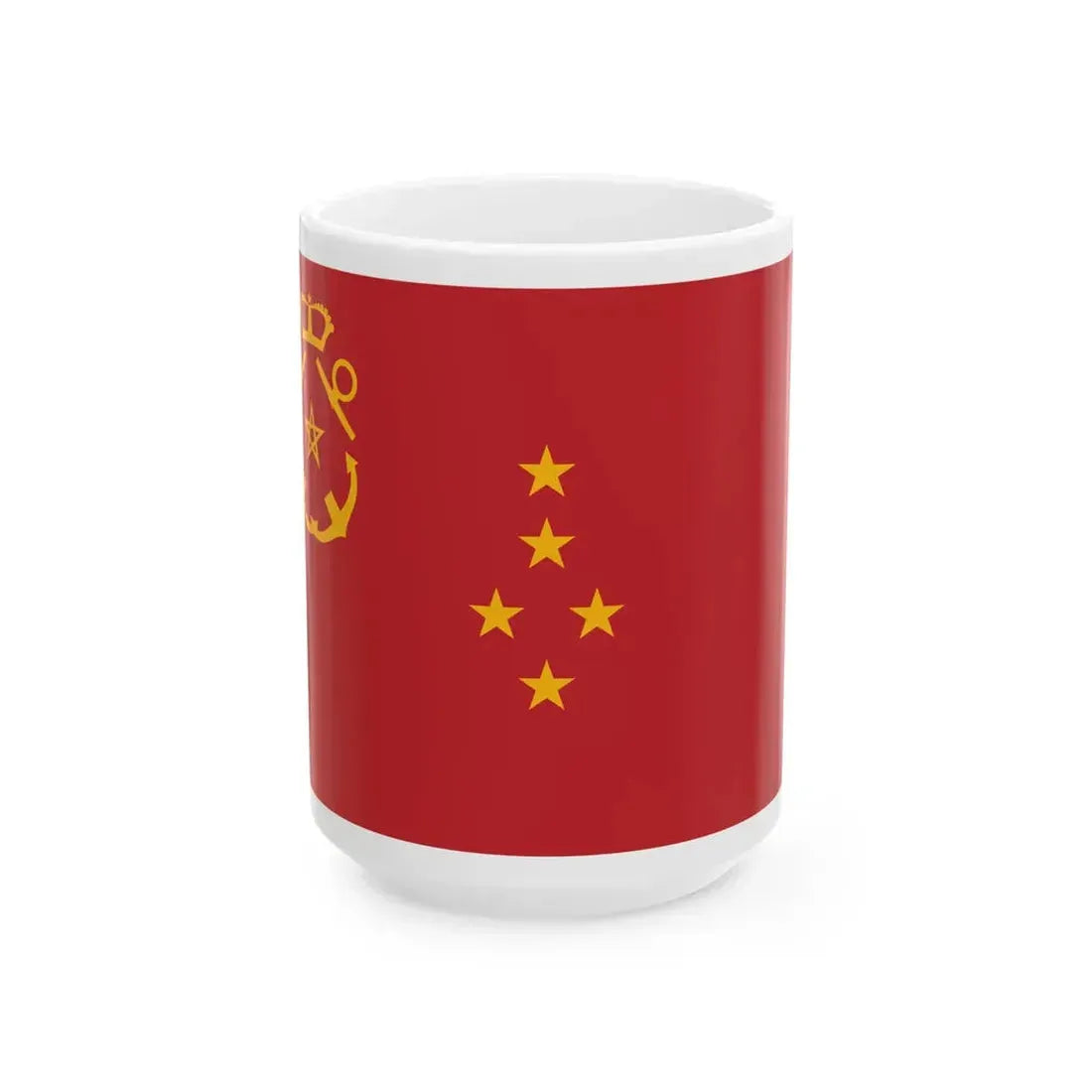 Rank flag of the Royal Moroccan Navy - Admiral (Morocco) White Coffee Mug 15oz - Go Mug Yourself