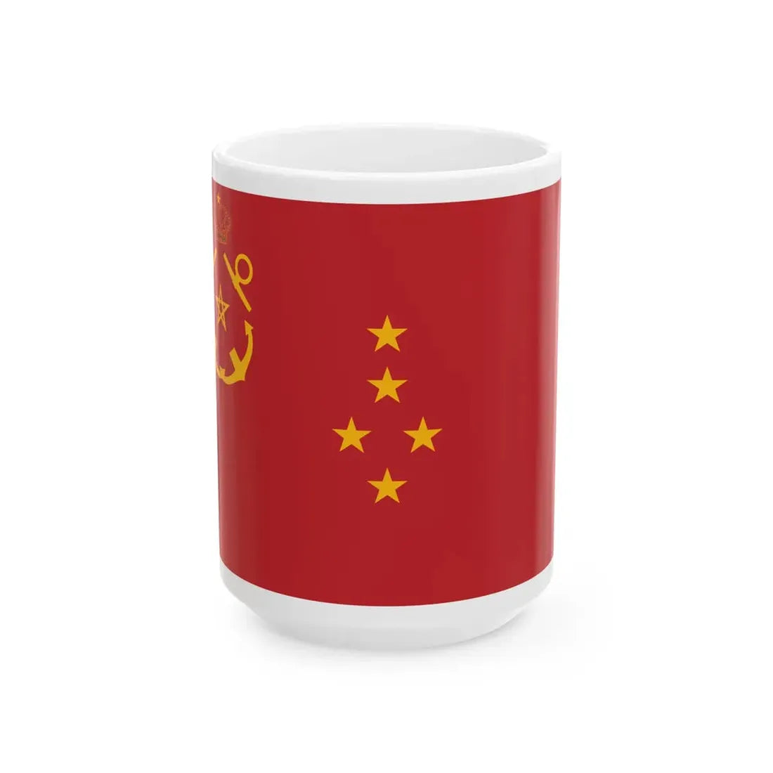Rank flag of the Royal Moroccan Navy - Admiral ornamented crown (Morocco) White Coffee Mug 15oz - Go Mug Yourself