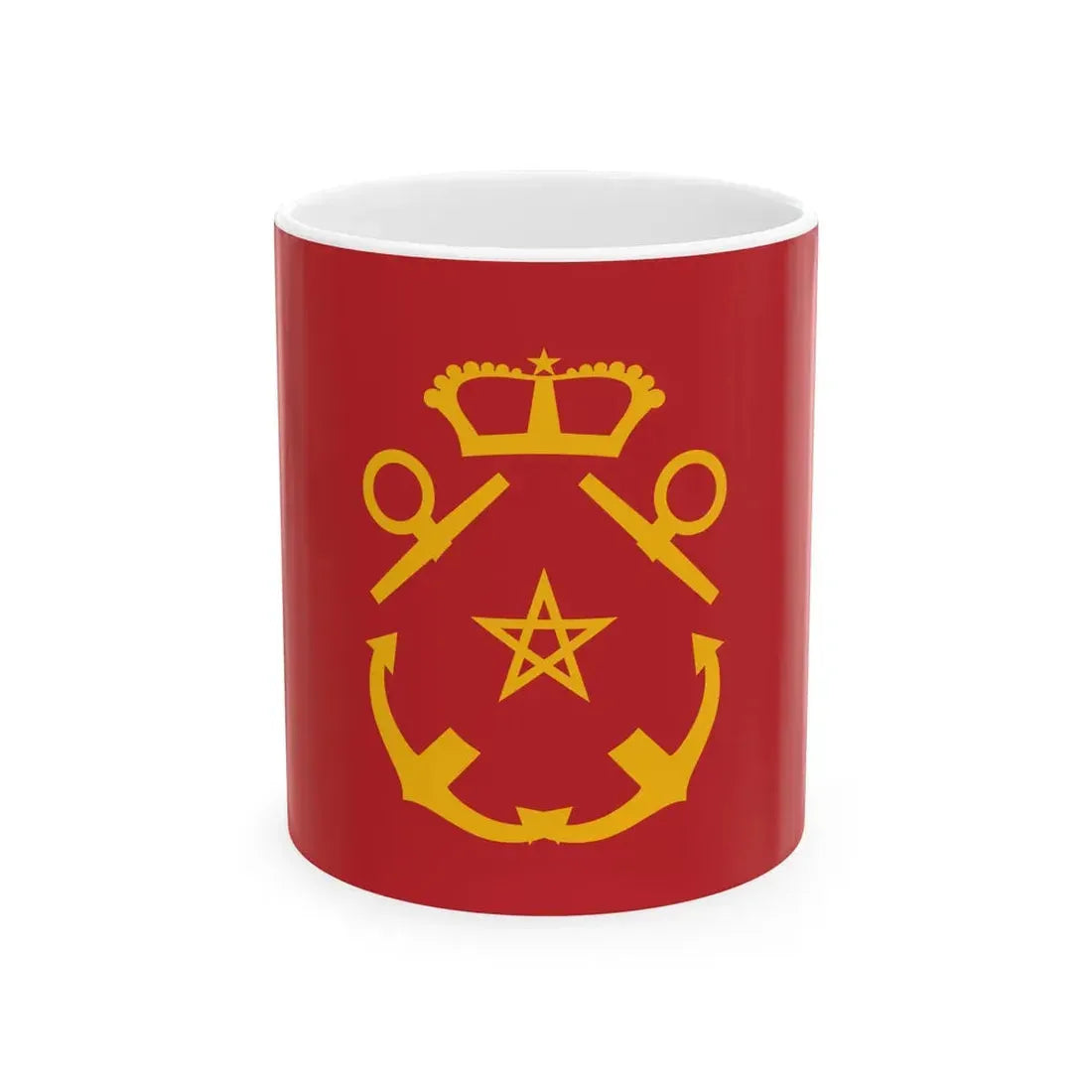 Rank flag of the Royal Moroccan Navy - Inspector of the Navy (Morocco) White Coffee Mug 11oz - Go Mug Yourself