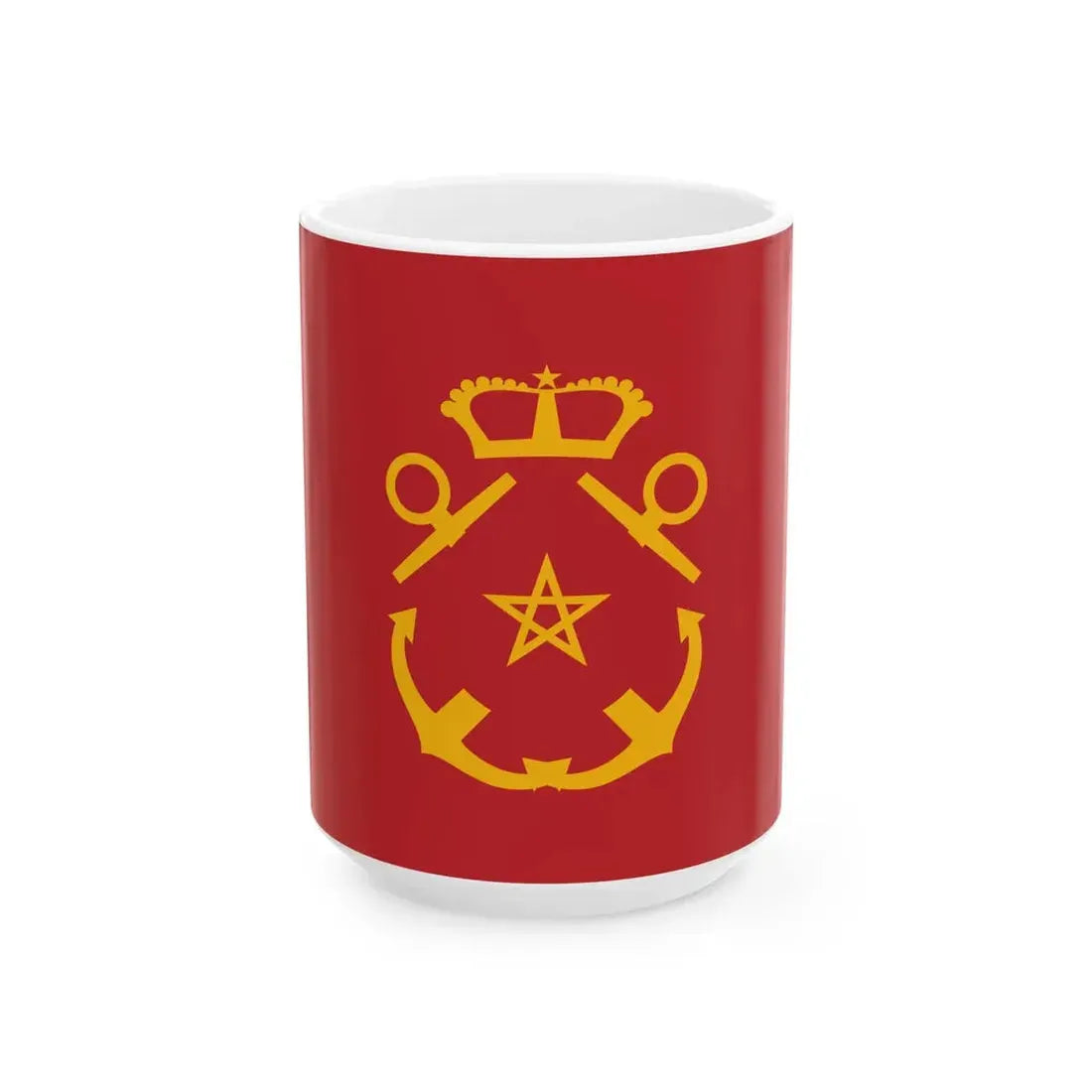 Rank flag of the Royal Moroccan Navy - Inspector of the Navy (Morocco) White Coffee Mug 15oz - Go Mug Yourself
