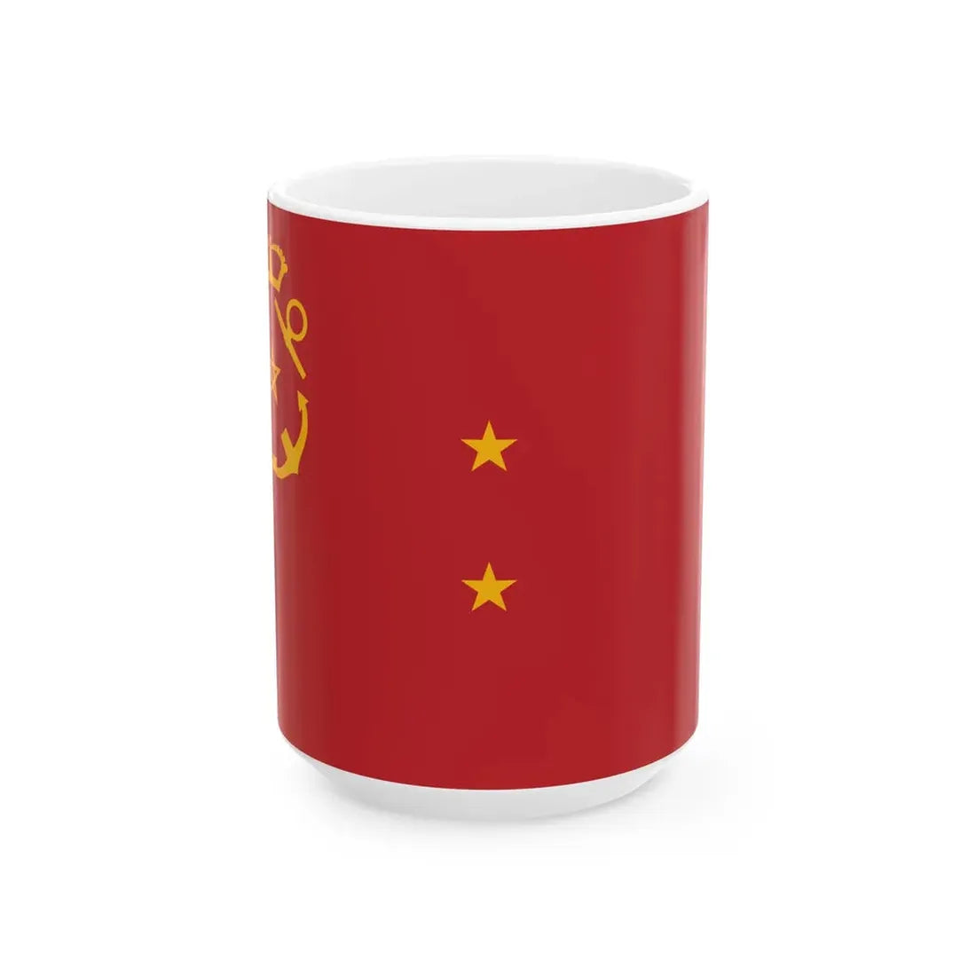 Rank flag of the Royal Moroccan Navy - Rear Admiral (Morocco) White Coffee Mug 15oz - Go Mug Yourself