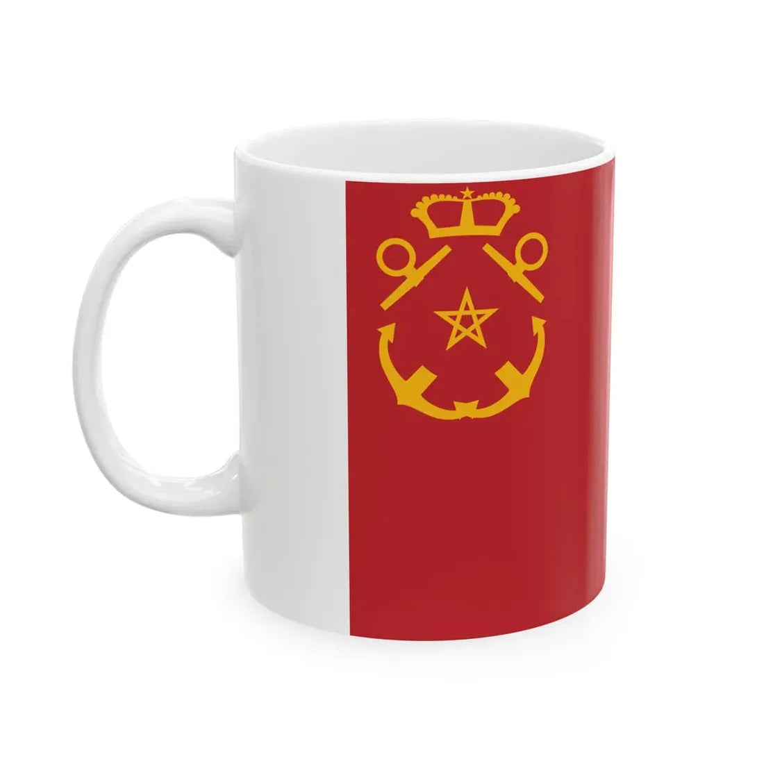 Rank flag of the Royal Moroccan Navy - Rear Admiral (Morocco) White Coffee Mug - Go Mug Yourself