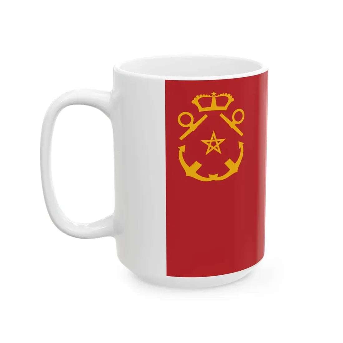 Rank flag of the Royal Moroccan Navy - Rear Admiral (Morocco) White Coffee Mug - Go Mug Yourself