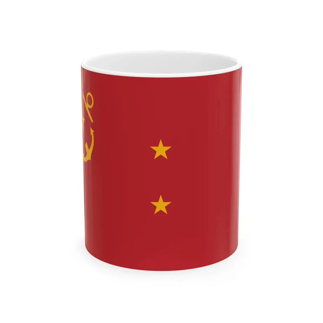 Rank flag of the Royal Moroccan Navy - Rear Admiral ornamented crown (Morocco) White Coffee Mug 11oz - Go Mug Yourself