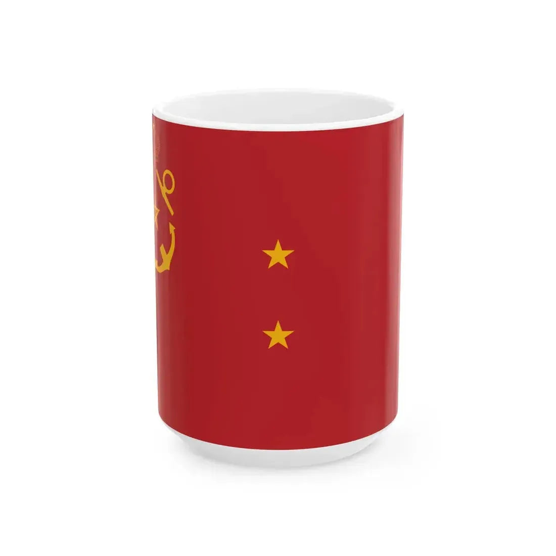 Rank flag of the Royal Moroccan Navy - Rear Admiral ornamented crown (Morocco) White Coffee Mug 15oz - Go Mug Yourself