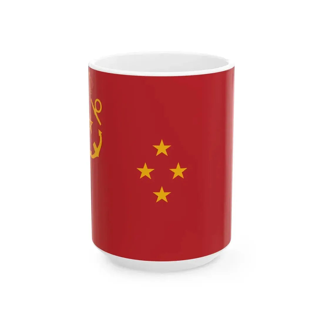Rank flag of the Royal Moroccan Navy - Squadron vice-admiral ornamented crown (Morocco) White Coffee Mug 15oz - Go Mug Yourself