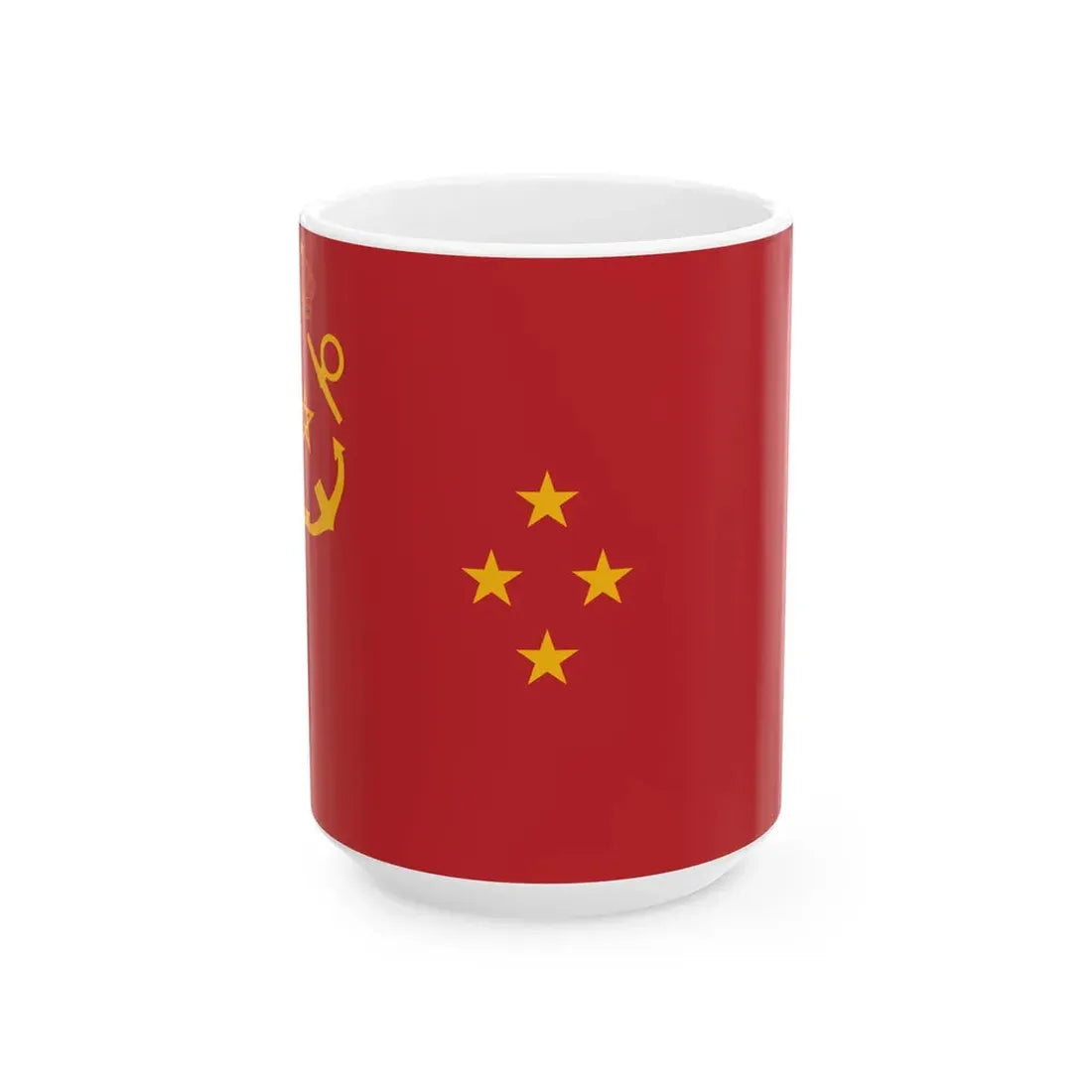 Rank flag of the Royal Moroccan Navy - Squadron vice-admiral ornamented crown (Morocco) White Coffee Mug 15oz - Go Mug Yourself