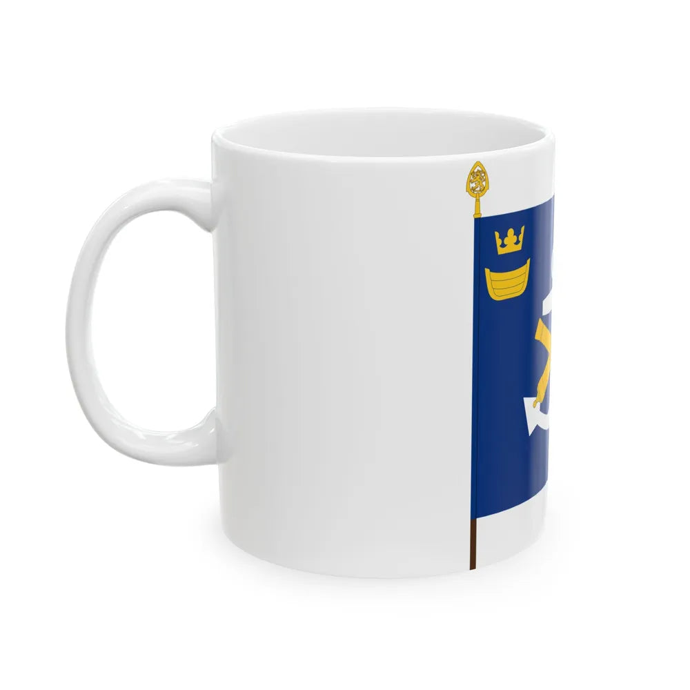 Rannikkoprikaatin lippu (Finland) White Coffee Mug - Go Mug Yourself