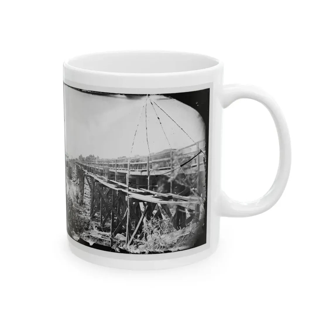 Rappahannock River, Va. Bridge, South View (U.S. Civil War) White Coffee Mug - Go Mug Yourself