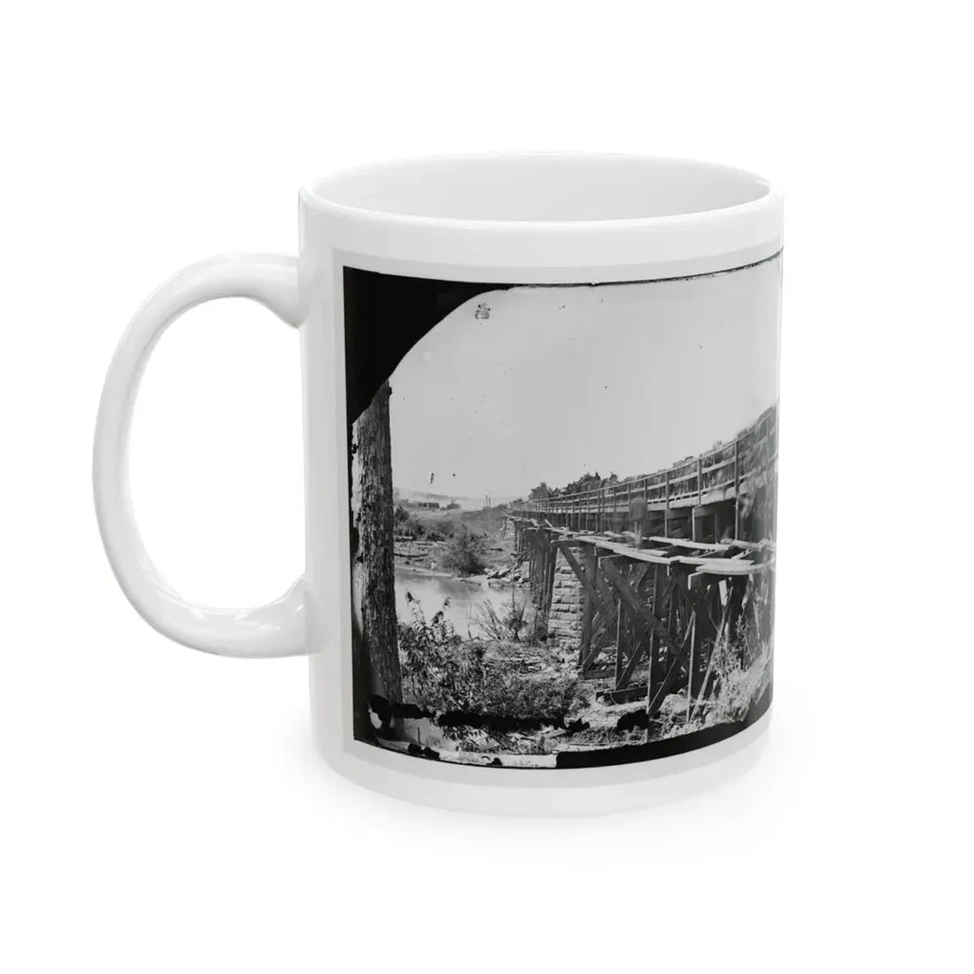 Rappahannock River, Va. Bridge, South View (U.S. Civil War) White Coffee Mug - Go Mug Yourself