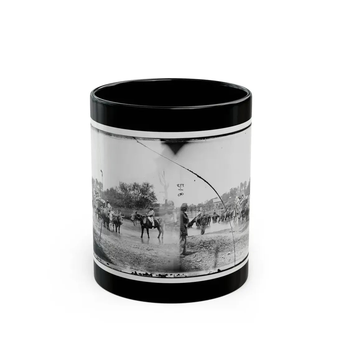 Rappahannock River, Va. Fugitive African Americans Fording The Rappahannock (U.S. Civil War) Black Coffee Mug 11oz - Go Mug Yourself