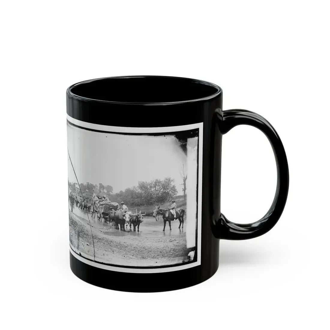 Rappahannock River, Va. Fugitive African Americans Fording The Rappahannock (U.S. Civil War) Black Coffee Mug - Go Mug Yourself