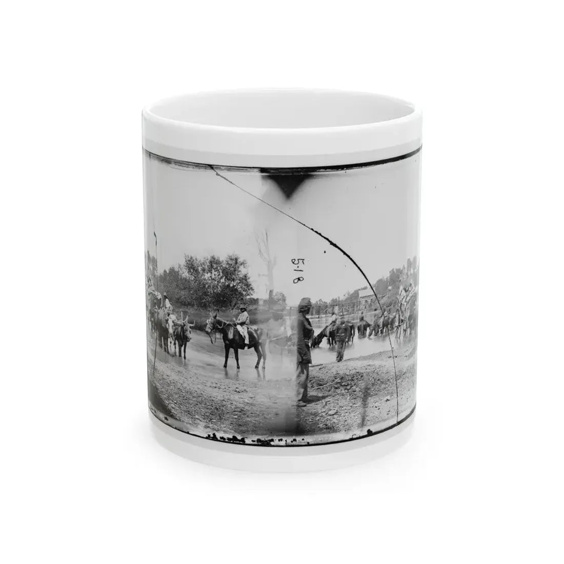 Rappahannock River, Va. Fugitive African Americans Fording The Rappahannock (U.S. Civil War) White Coffee Mug 11oz - Go Mug Yourself
