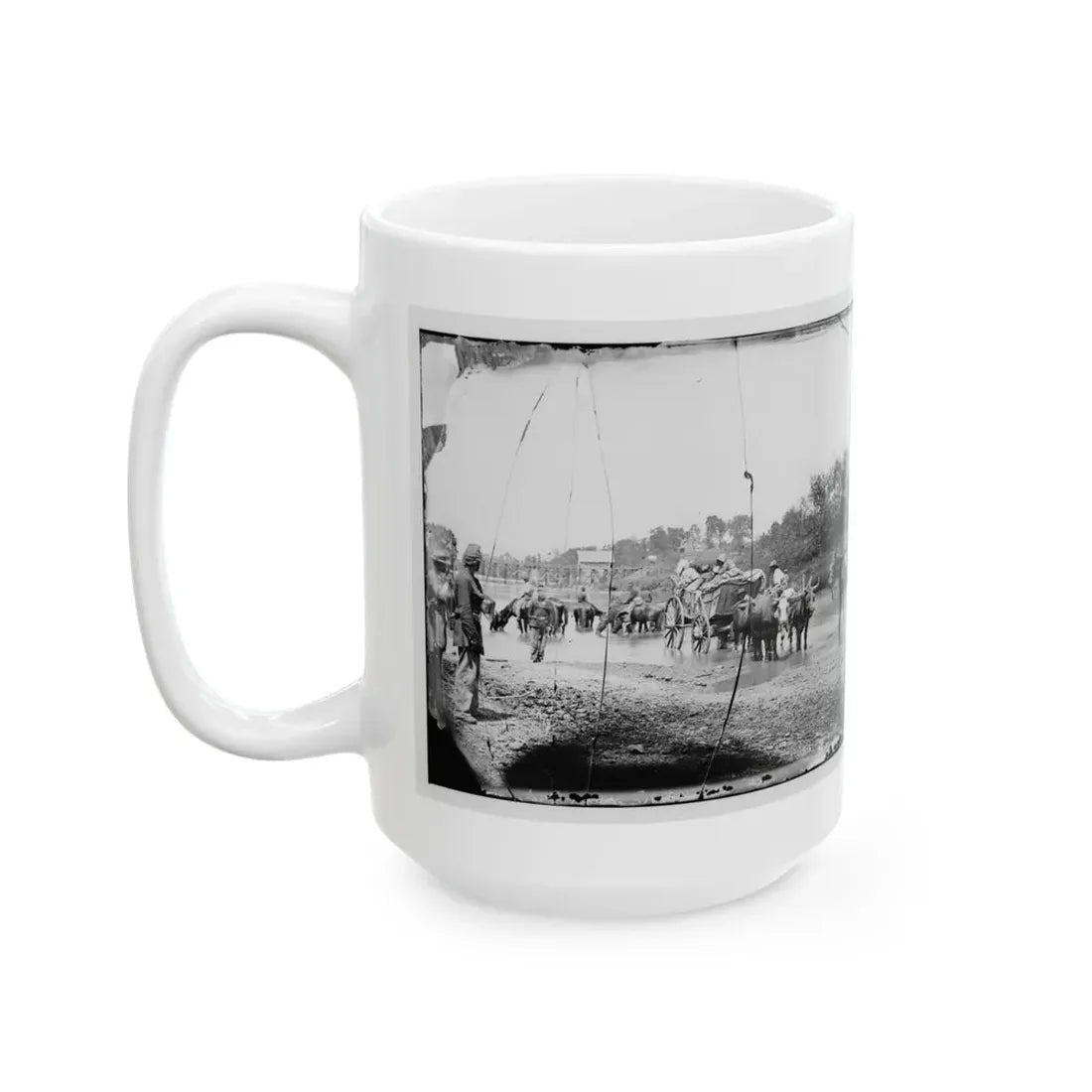 Rappahannock River, Va. Fugitive African Americans Fording The Rappahannock (U.S. Civil War) White Coffee Mug - Go Mug Yourself