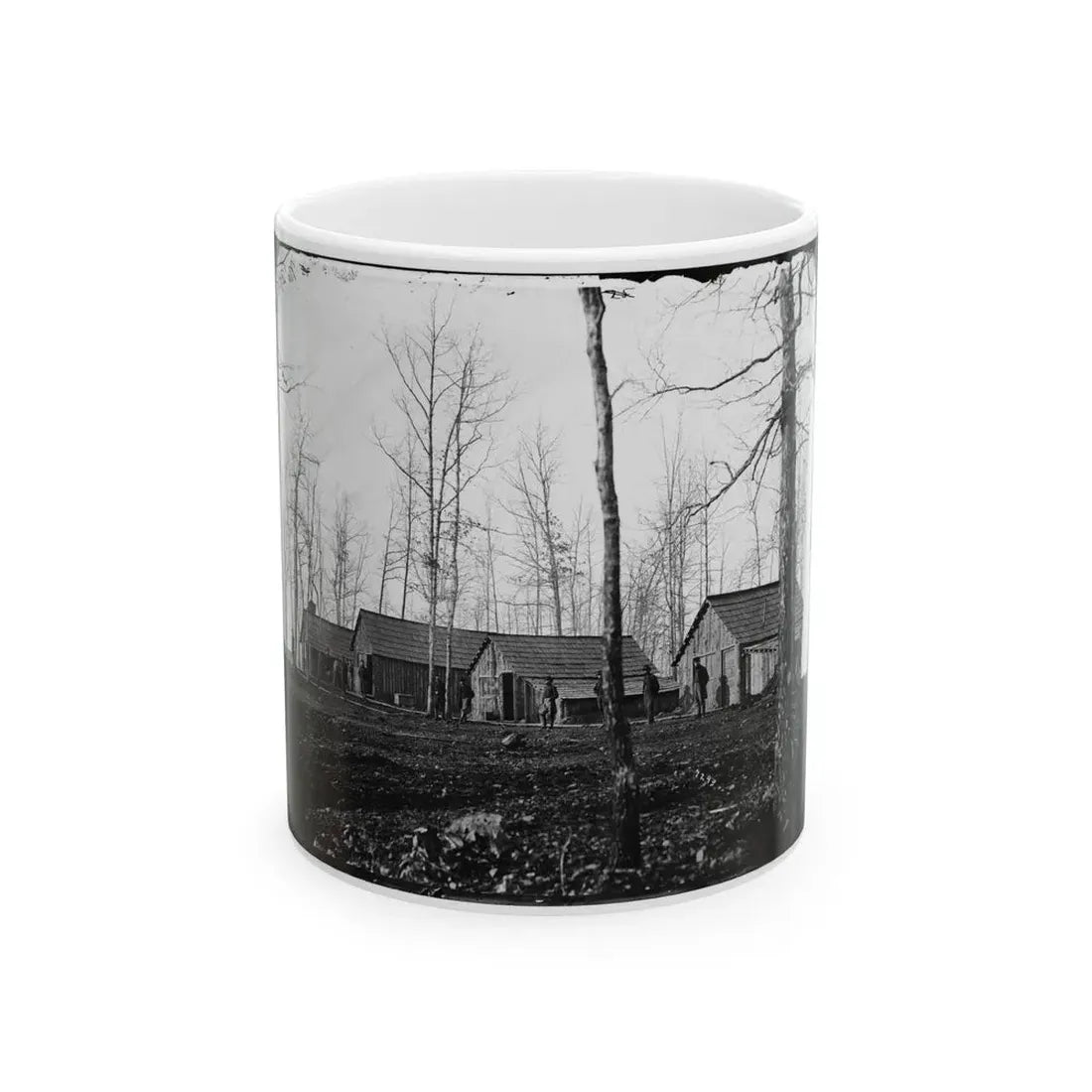 Rappahannock Station, Va. Quarters Of Field And Staff Officers, 50th New York Engineers (U.S. Civil War) White Coffee Mug 11oz - Go Mug Yourself