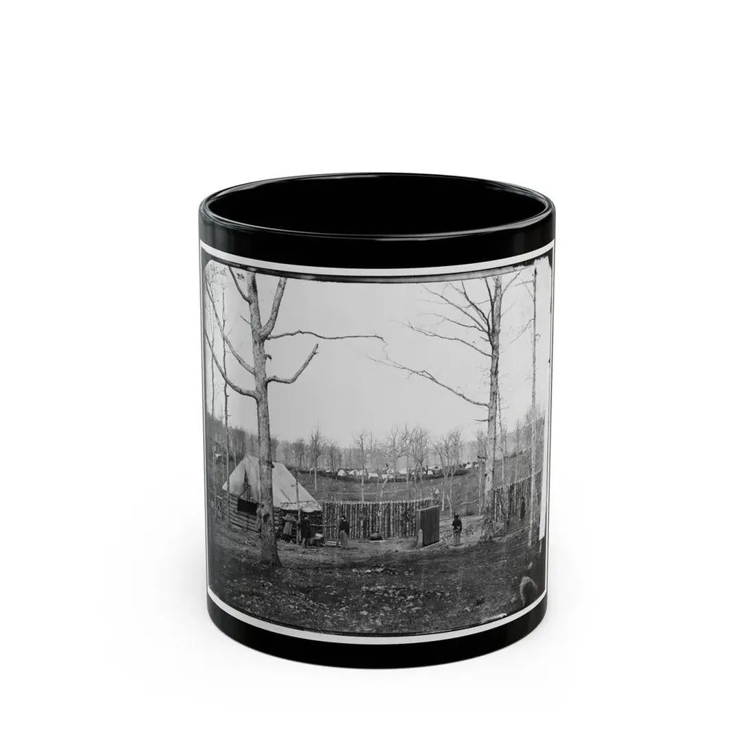 Rappahannock Station, Va. Sutler's Hut And Stockade Of 50th New York Engineers (U.S. Civil War) Black Coffee Mug 11oz - Go Mug Yourself